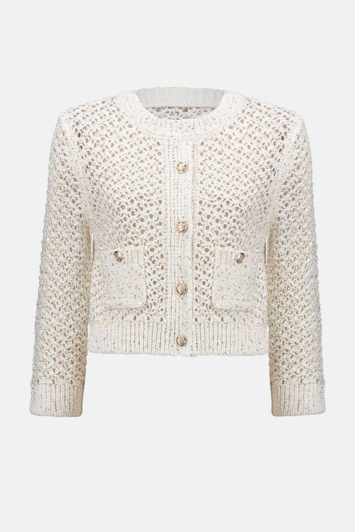 Joseph Ribkoff Open Stitch Short Cardigan