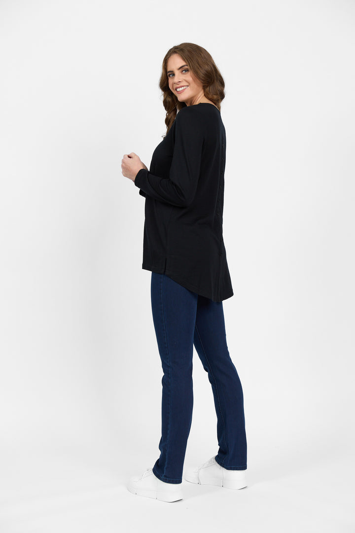 Vassalli Back Button Placket Top