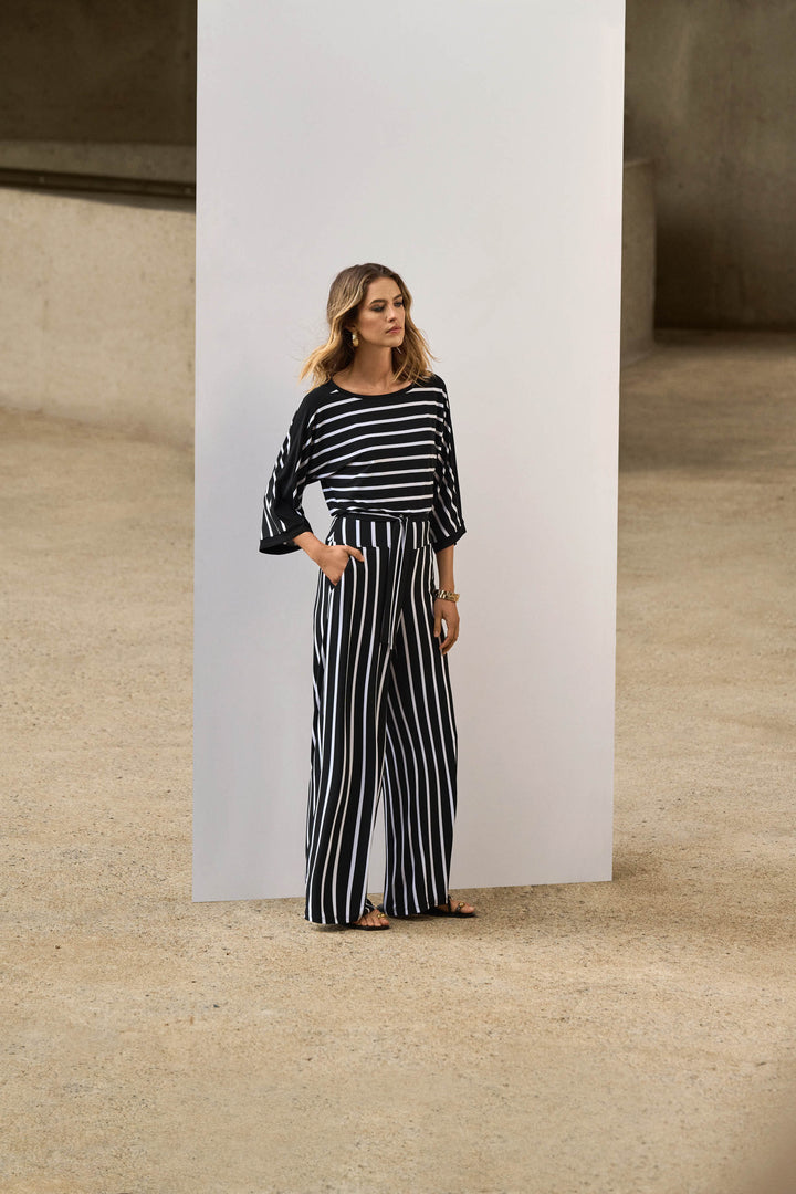 Joseph Ribkoff Stripe Silky Knit Wide Pants