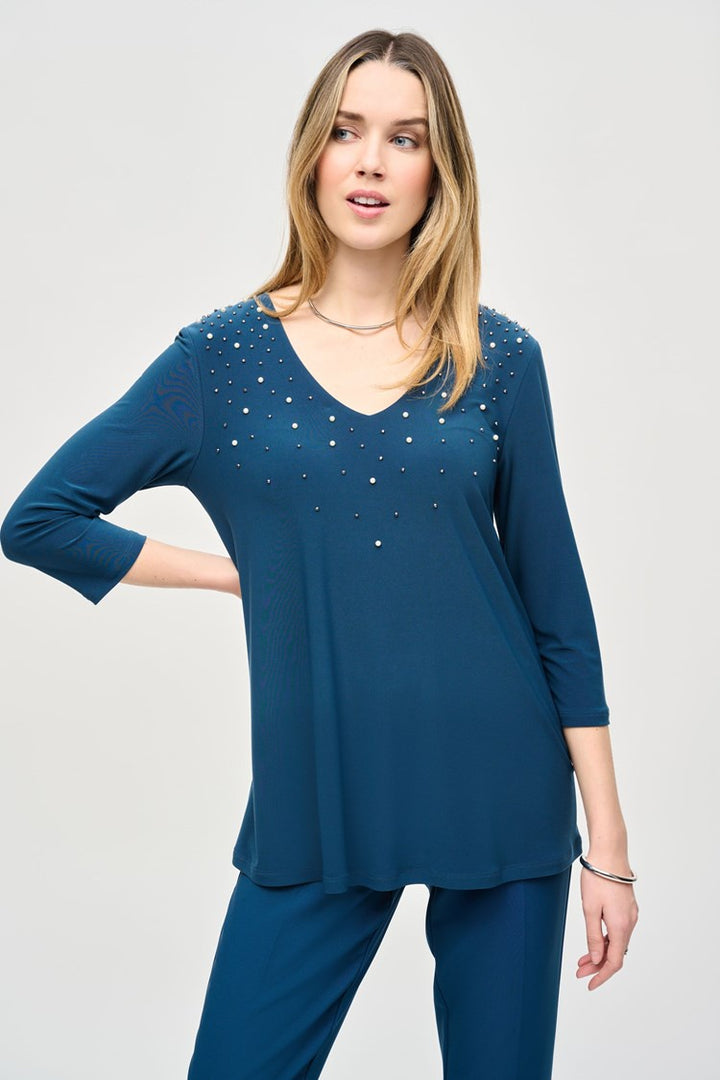 Joseph Ribkoff Pearl-embellished Top