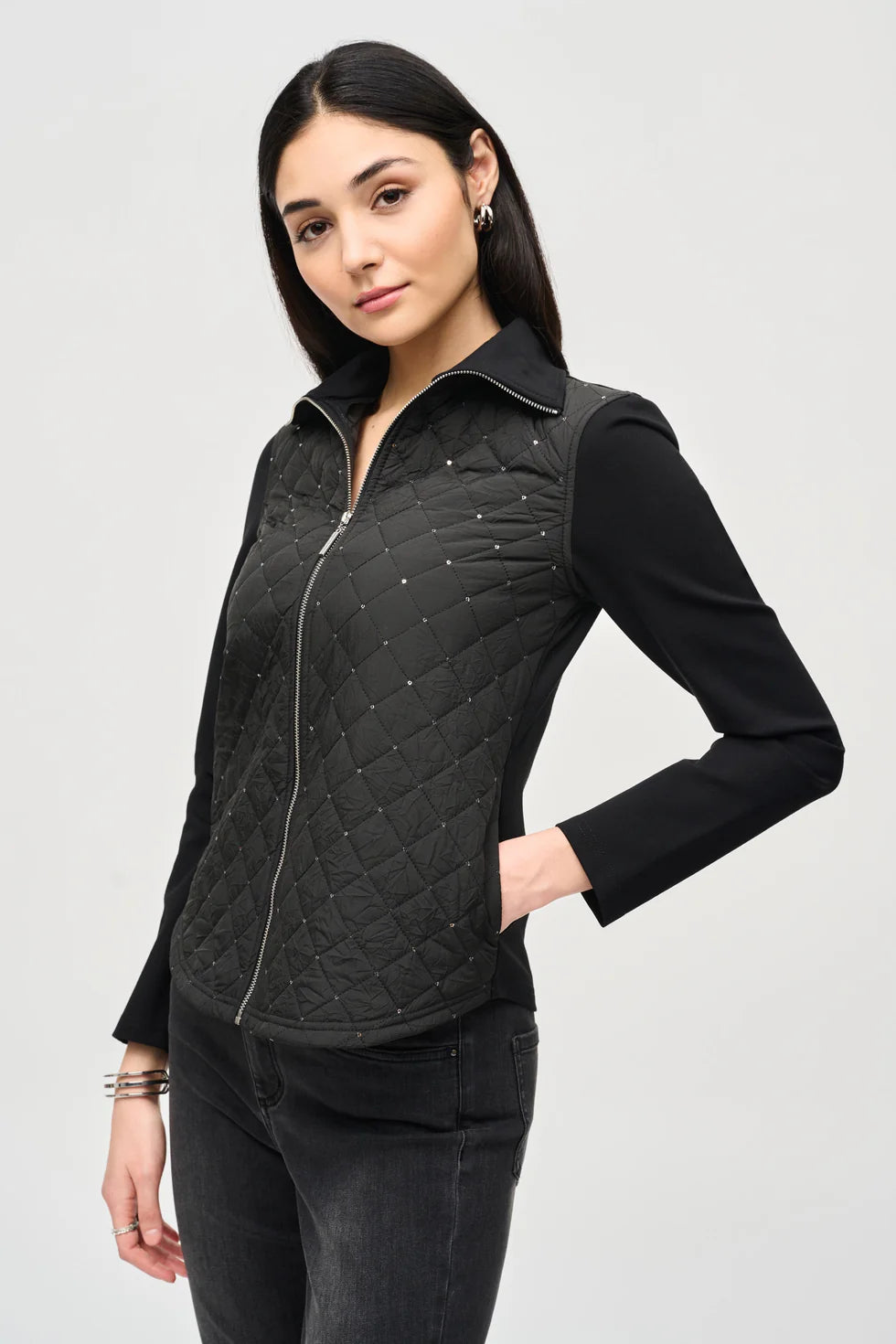 Joseph Ribkoff Quilted Sequin Jacket