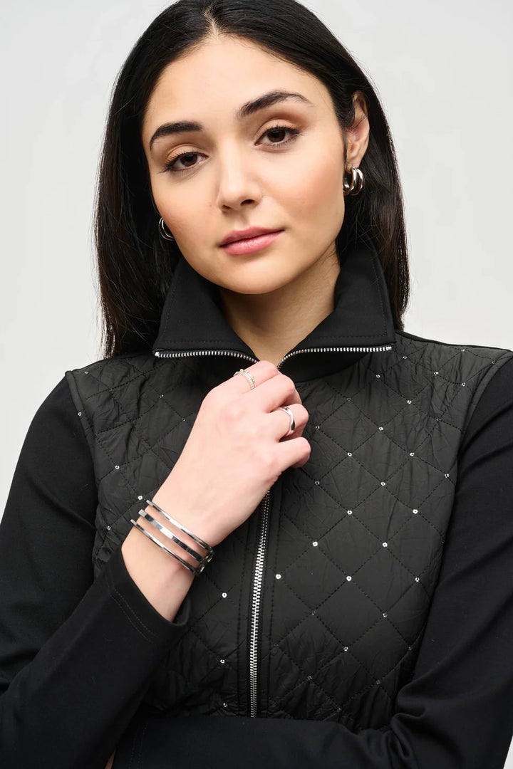 Joseph Ribkoff Quilted Sequin Jacket