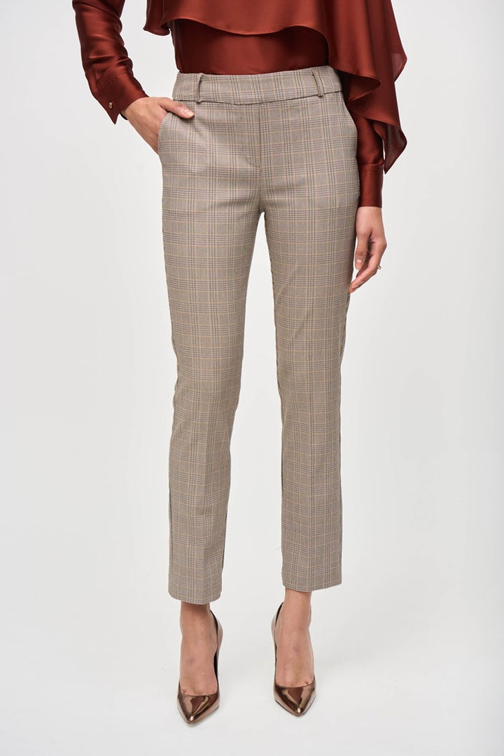 Joseph Ribkoff Mid-rise Tartan Business Trousers