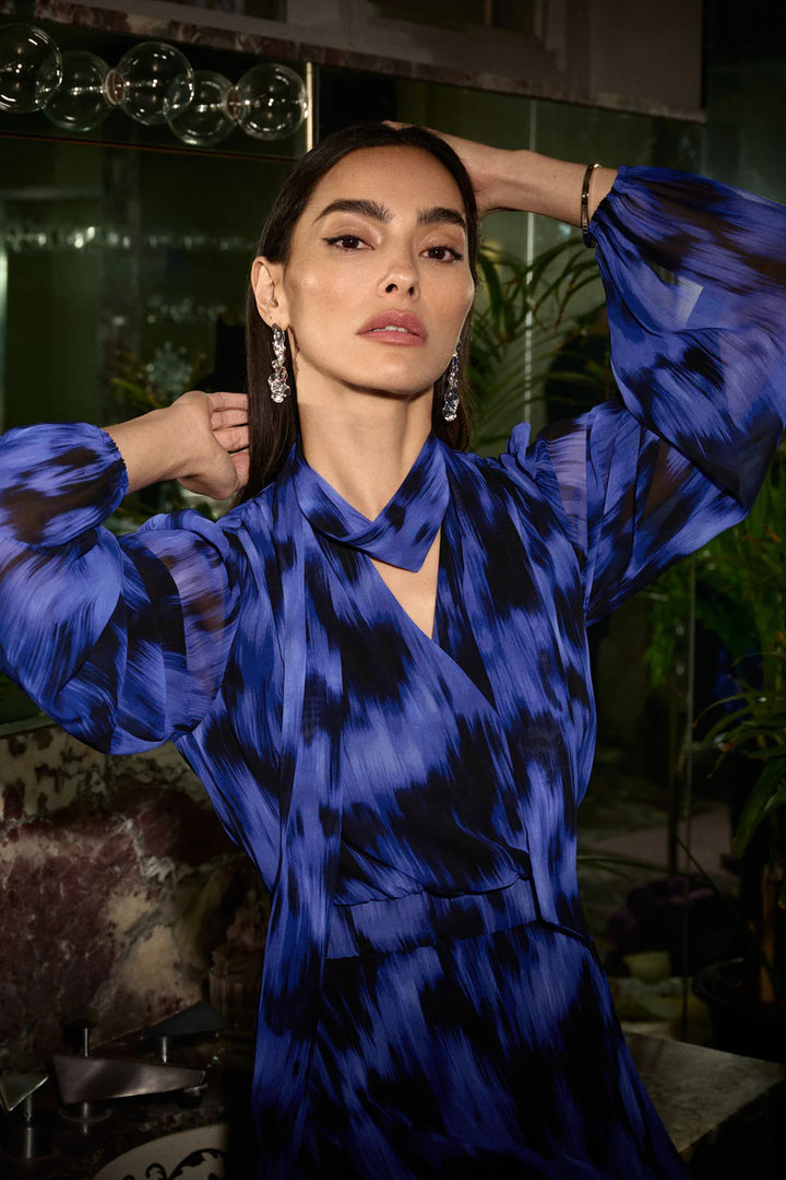 Joseph Ribkoff Chiffon Abstract Midi Dress 244924