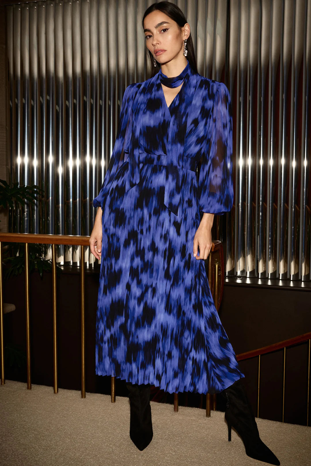 Joseph Ribkoff Chiffon Abstract Midi Dress 244924