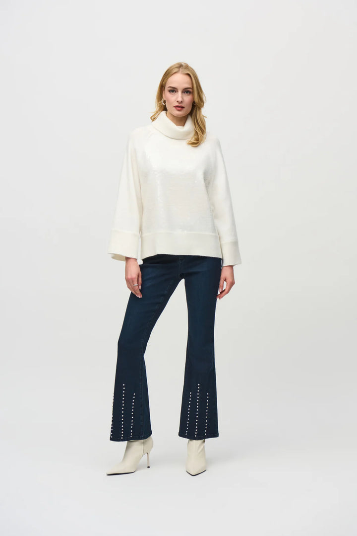Joseph Ribkoff Vanilla Boxy Top With Sequins