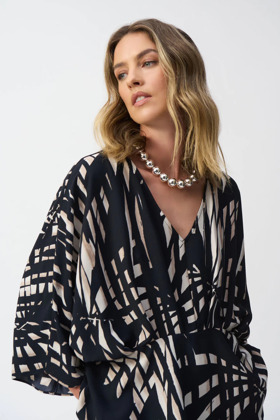 Joseph Ribkoff Tropical Print Peplum Top