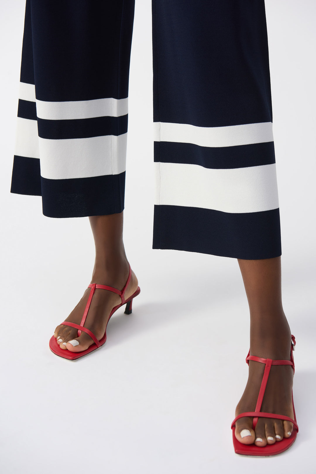 Joseph Ribkoff Placement Stripe Sweater Knit Culotte