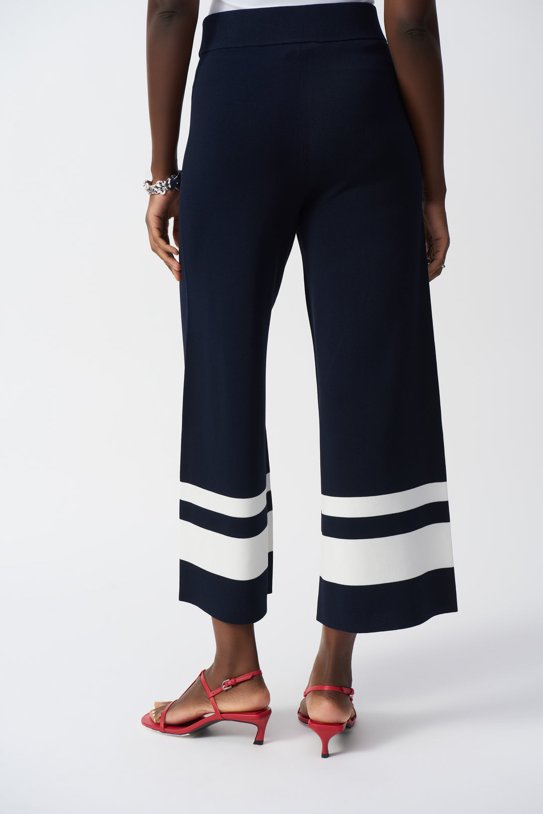 Joseph Ribkoff Placement Stripe Sweater Knit Culotte