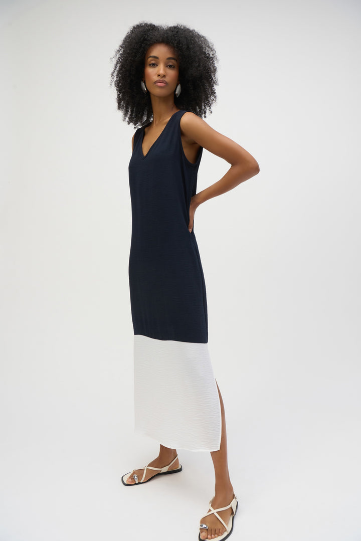 Joseph Ribkoff Sleeveless V-neck Midi Dress