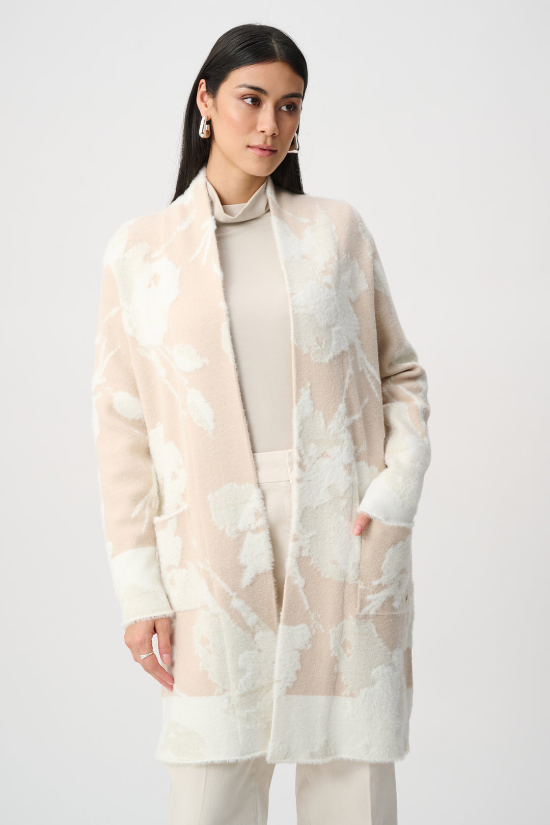 Joseph Ribkoff Jacquard Long Cardigan