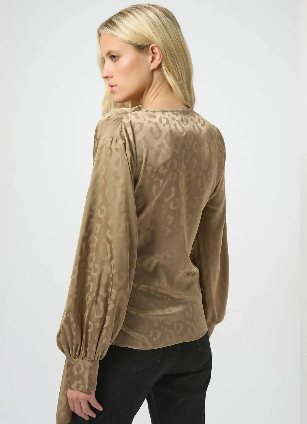 Joseph Ribkoff Leopard V-neck Wrap Top