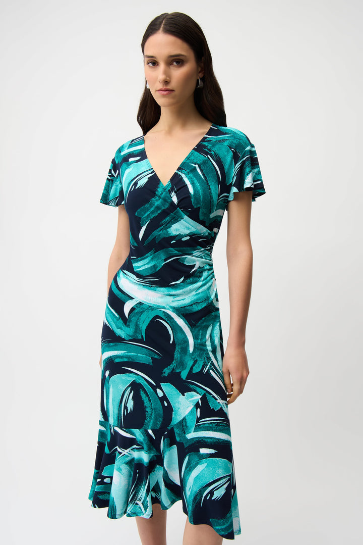 Joseph Ribkoff Abstract Wrap Dress