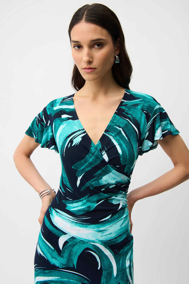 Joseph Ribkoff Abstract Wrap Dress