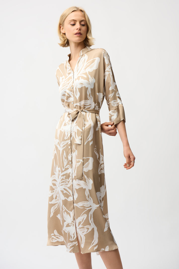 Joseph Ribkoff Floral Print Trapeze Shirt Dress