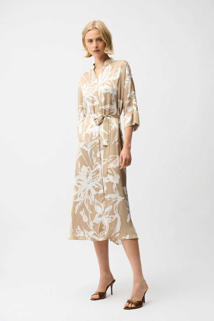 Joseph Ribkoff Floral Print Trapeze Shirt Dress