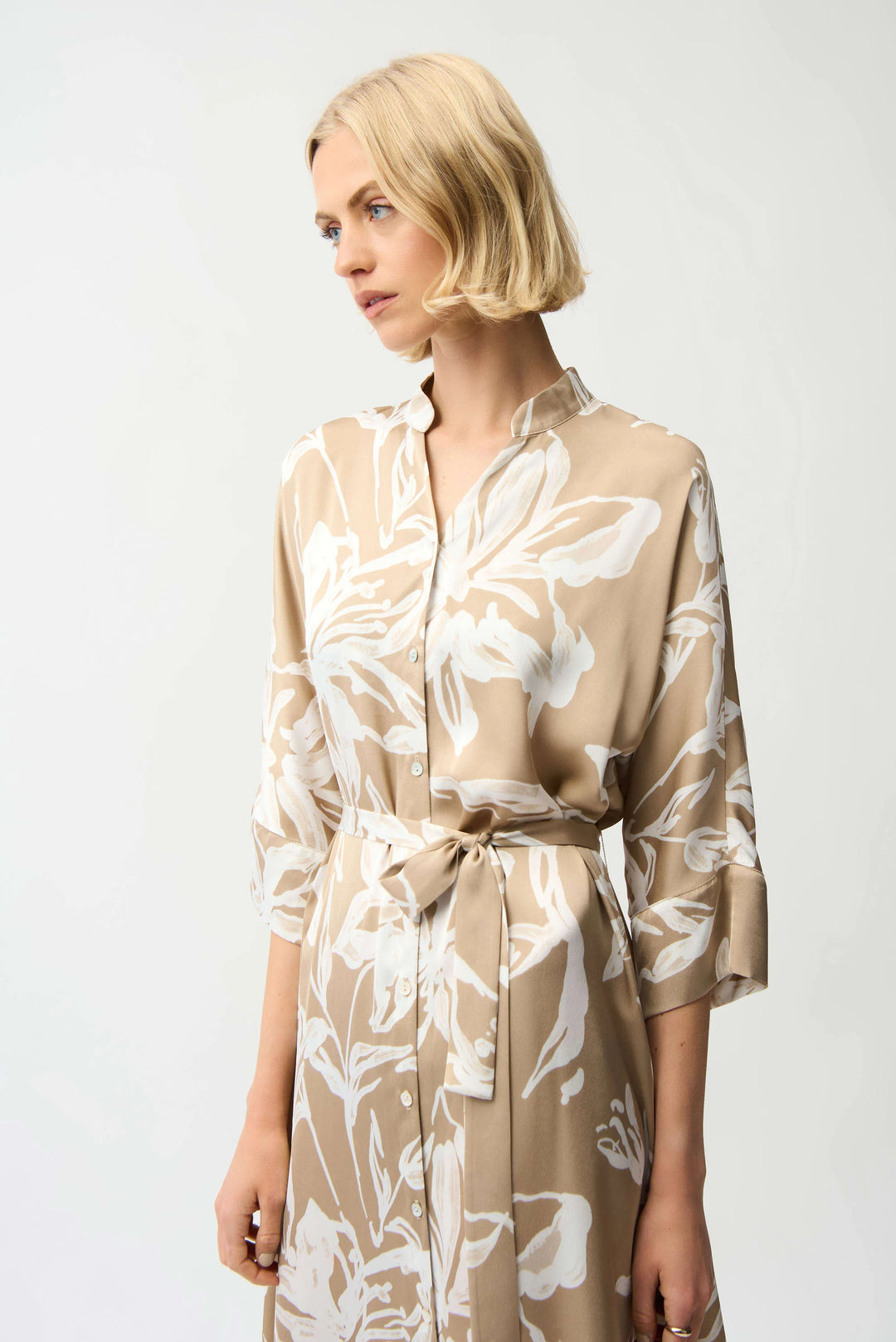 Joseph Ribkoff Floral Print Trapeze Shirt Dress