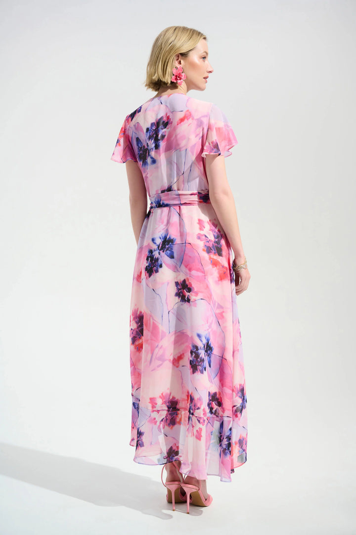 Joseph Ribkoff Print Wrap Dress With Ruffle Detail