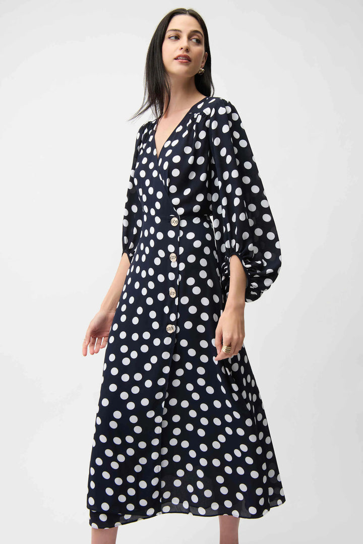 Joseph Ribkoff Dot Wrap Dress