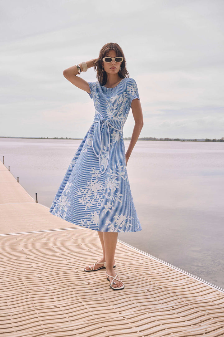 Joseph Ribkoff Woven Seersucker Dress