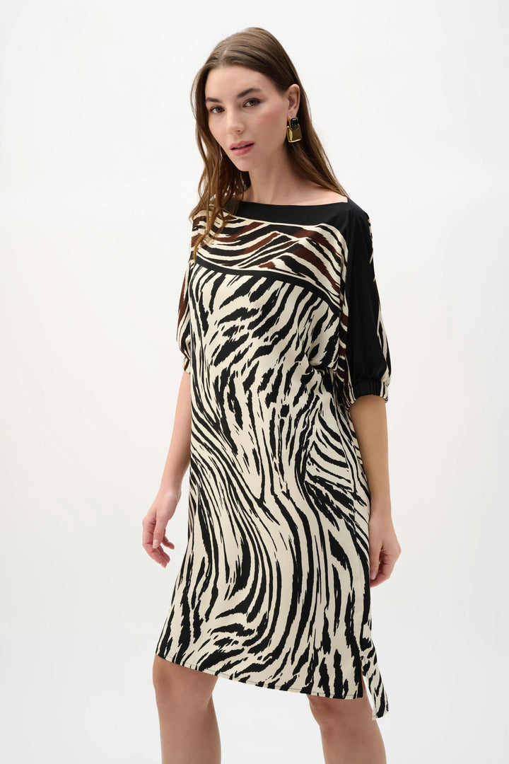 Joseph Ribkoff Woven Animal Print Dress