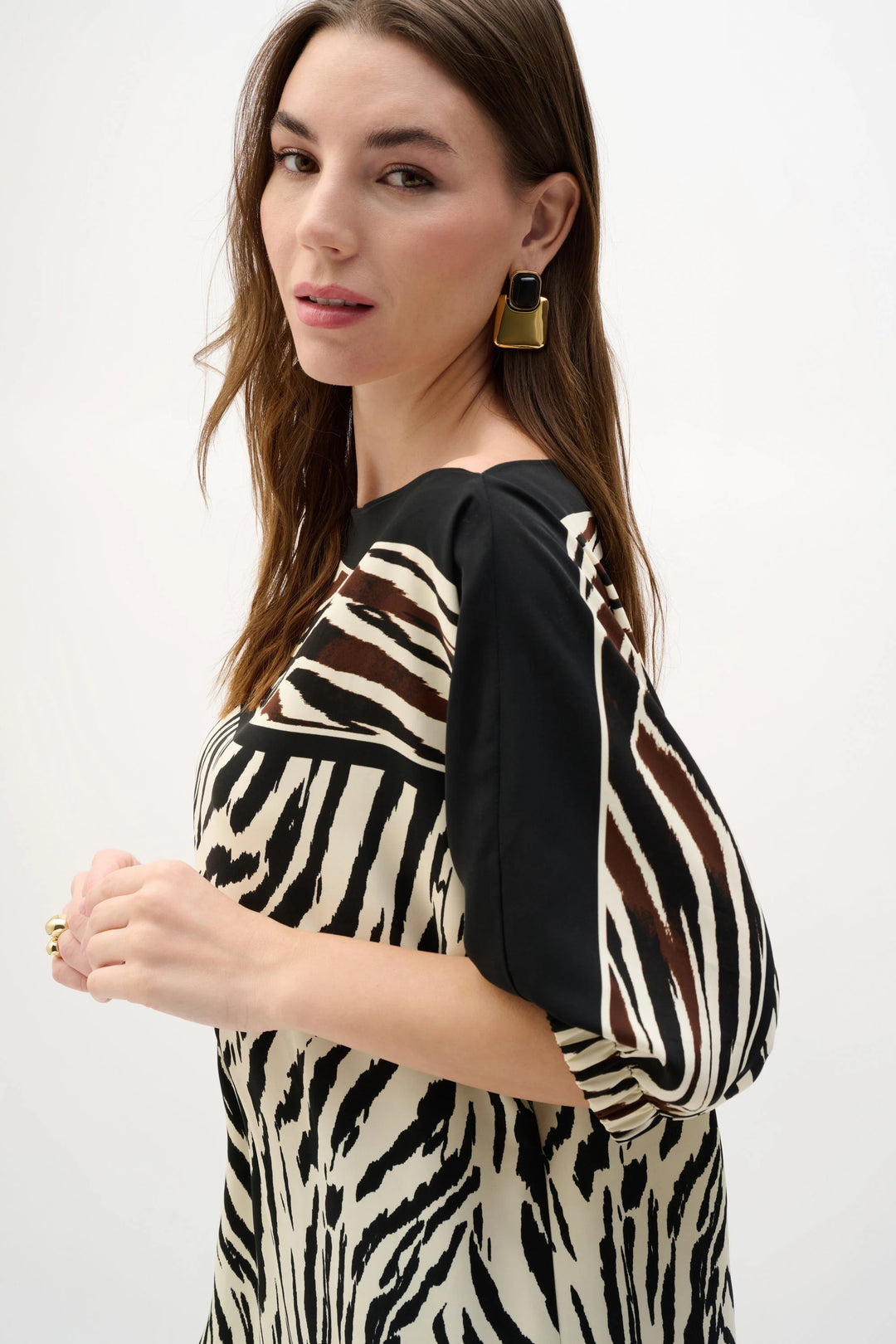 Joseph Ribkoff Woven Animal Print Dress