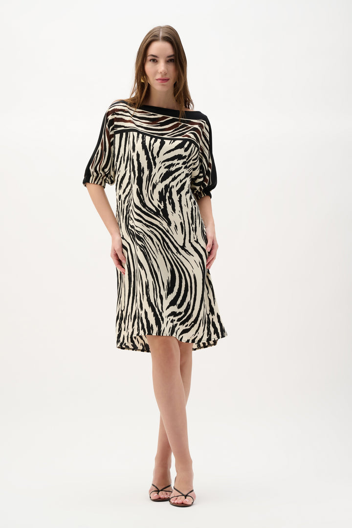 Joseph Ribkoff Woven Animal Print Dress