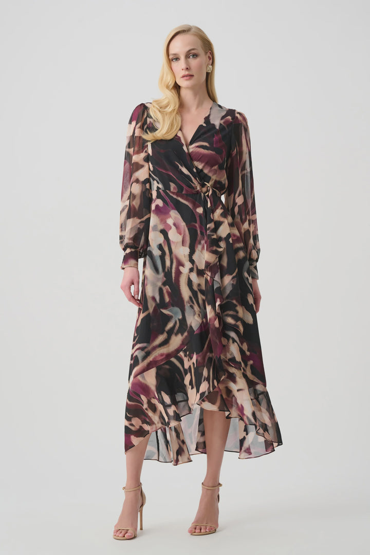 Joseph Ribkoff Chiffon Wrap Dress