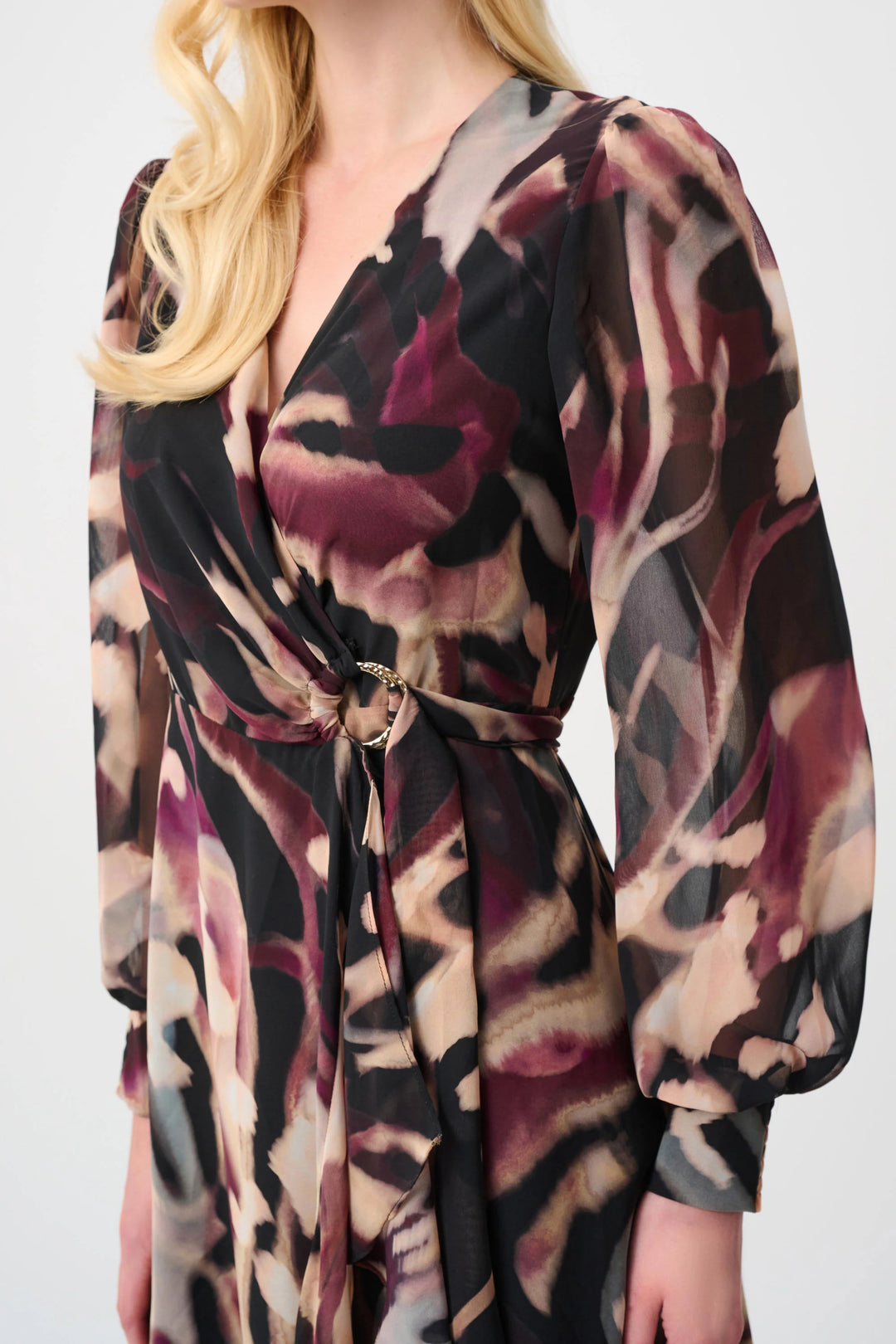Joseph Ribkoff Chiffon Wrap Dress
