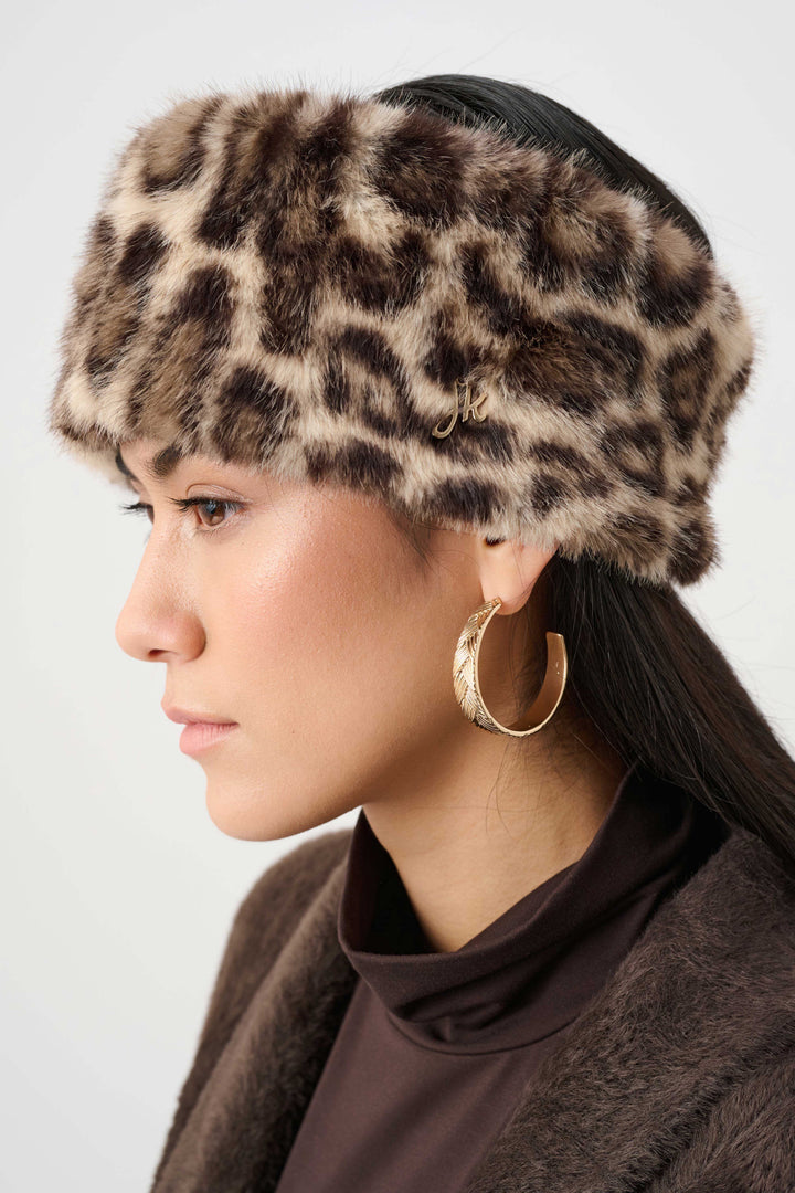 Joseph Ribkoff Faux Fur Leopard Print Headband
