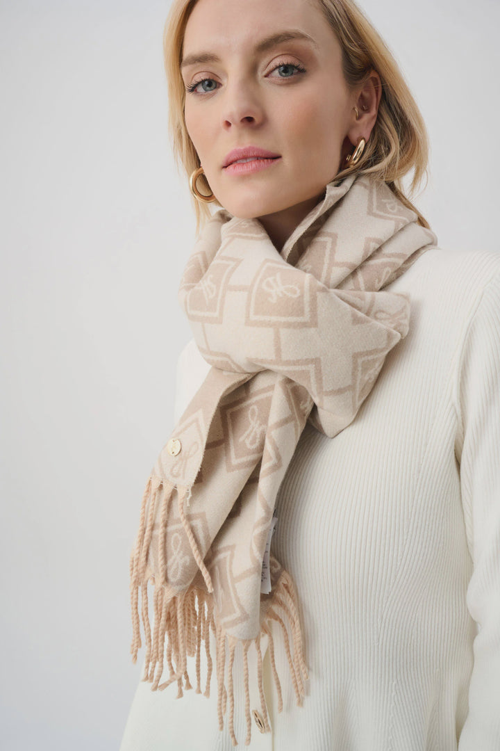 Joseph Ribkoff  Geometric Fringed Scarf