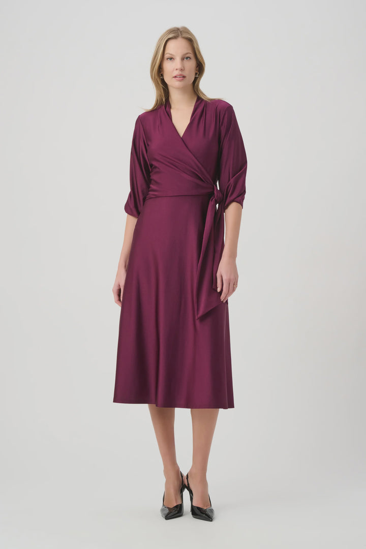 Joseph Ribkoff Knit Satin Flowy Wrap Dress