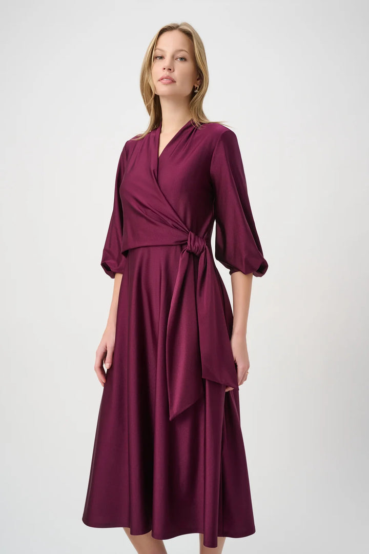 Joseph Ribkoff Knit Satin Flowy Wrap Dress