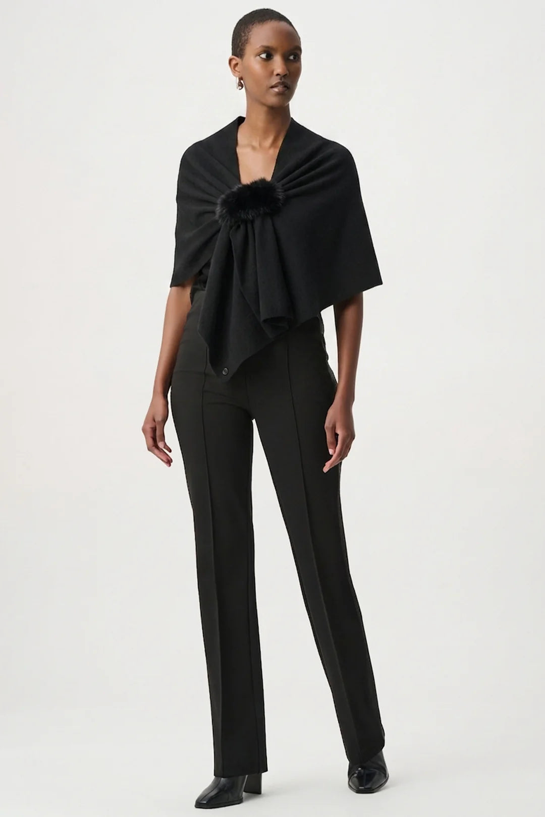 Joseph Ribkoff Faux Fur Draped Cover Up