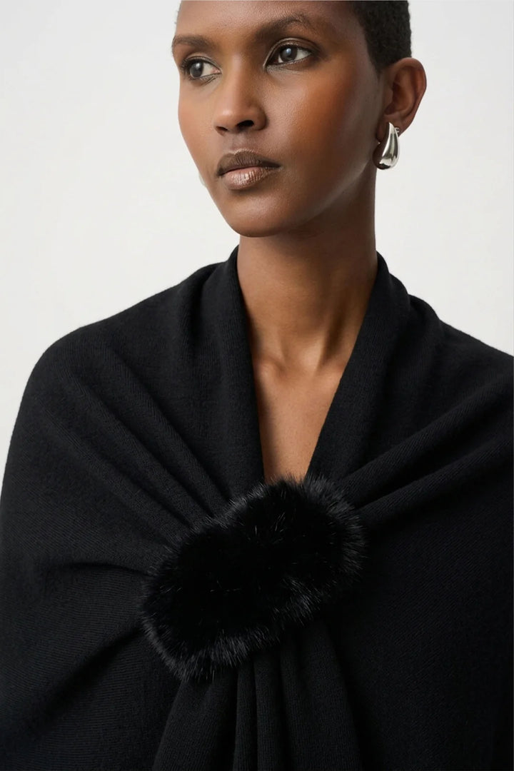 Joseph Ribkoff Faux Fur Draped Cover Up