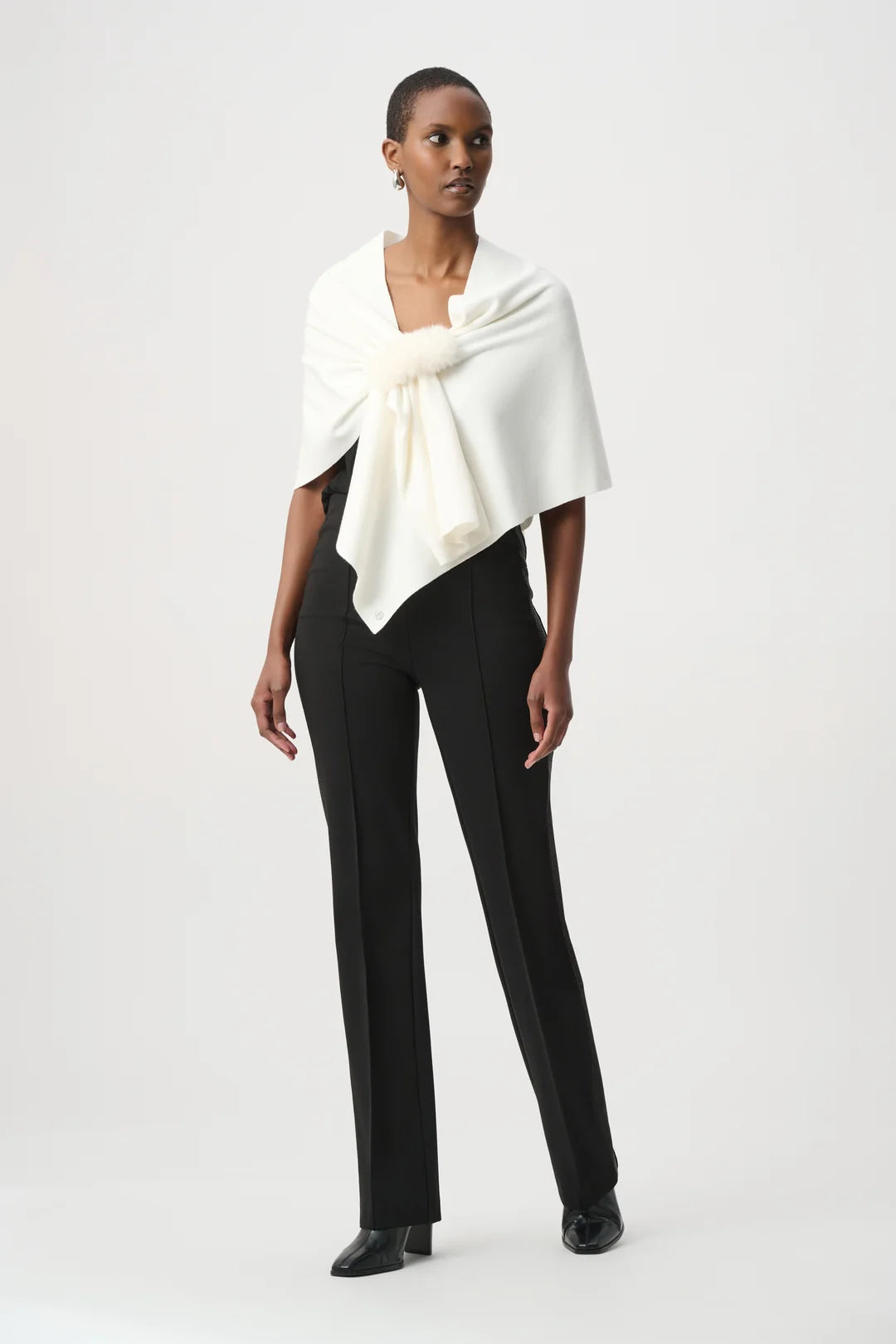 Joseph Ribkoff Faux Fur Draped Cover Up