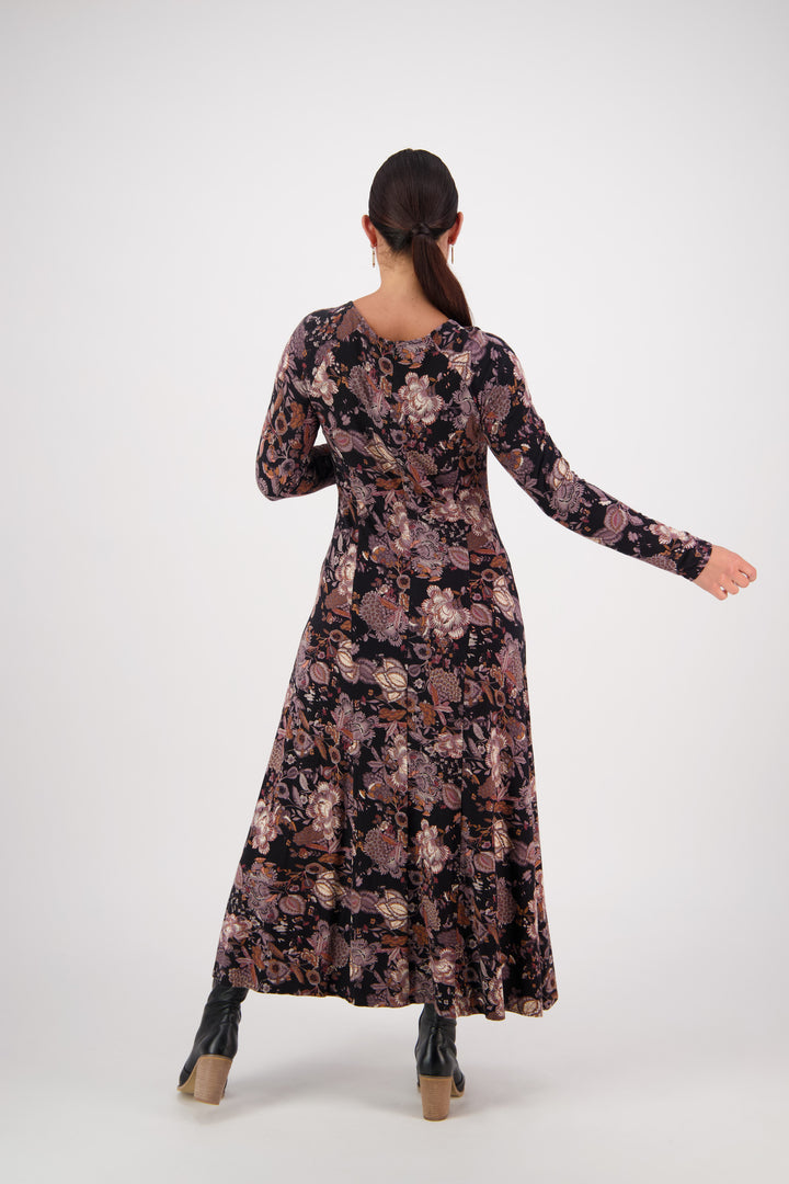 Round Neck Printed Knit Dress
