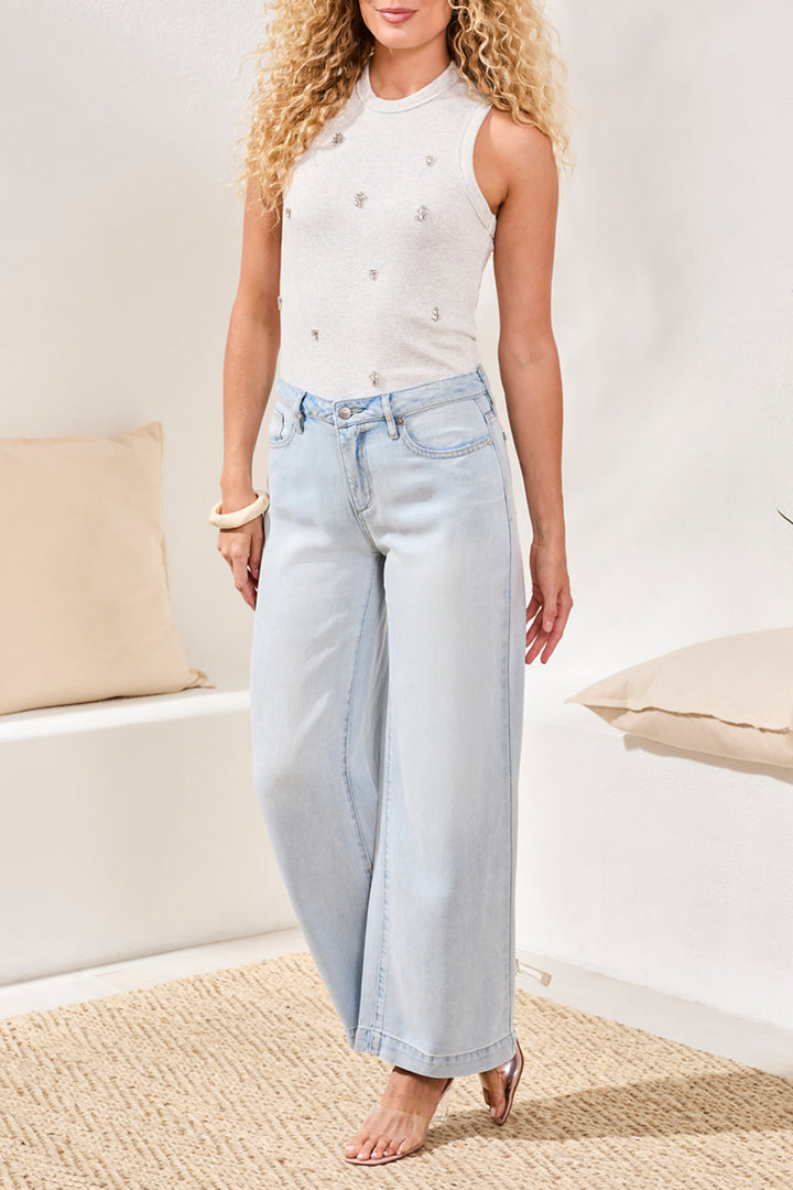 Tribal Audrey Flowy Wide Leg Jeans