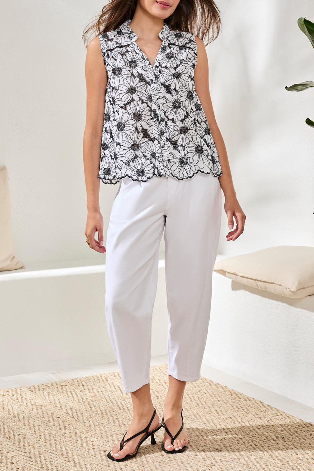 Tribal Button Front Blouse