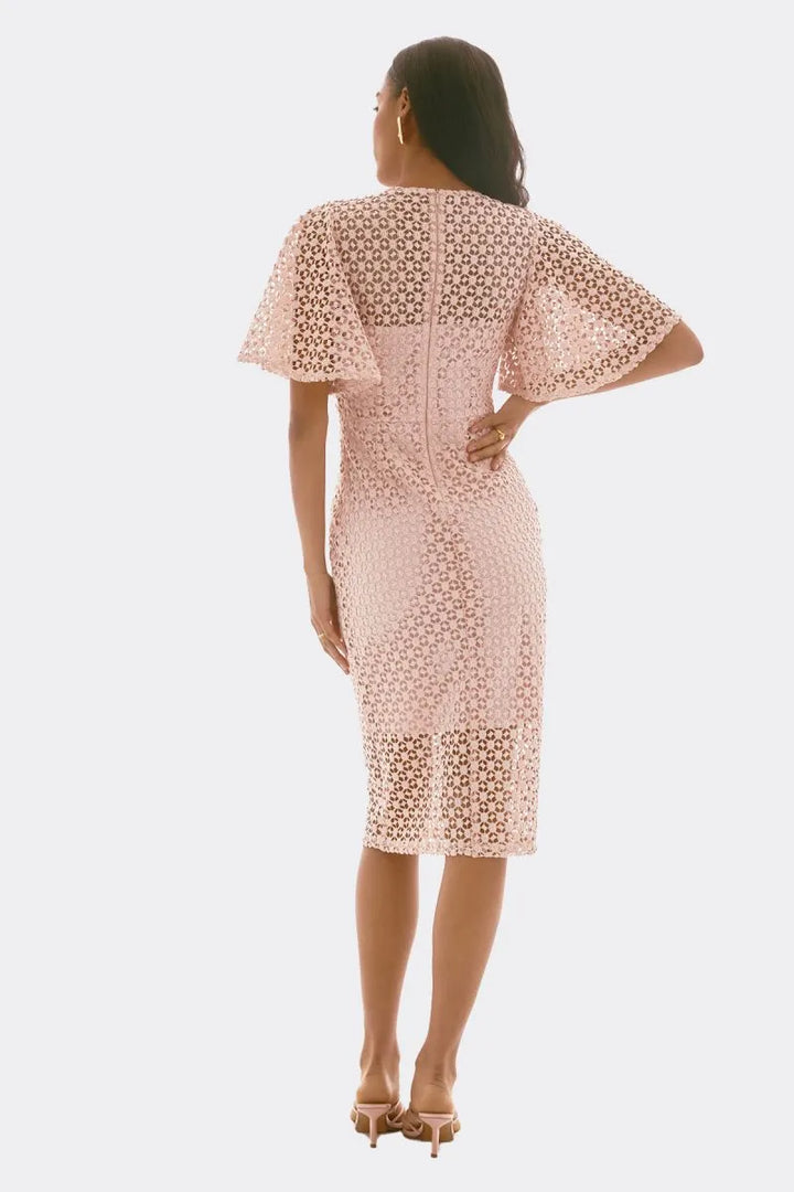 Joseph Ribkoff Frill Sleeve Lace Dress