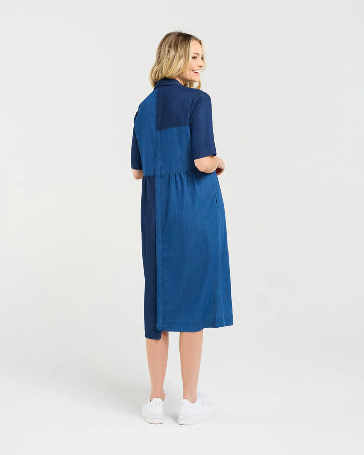 Blackstone Elise Patchwork Denim Dress