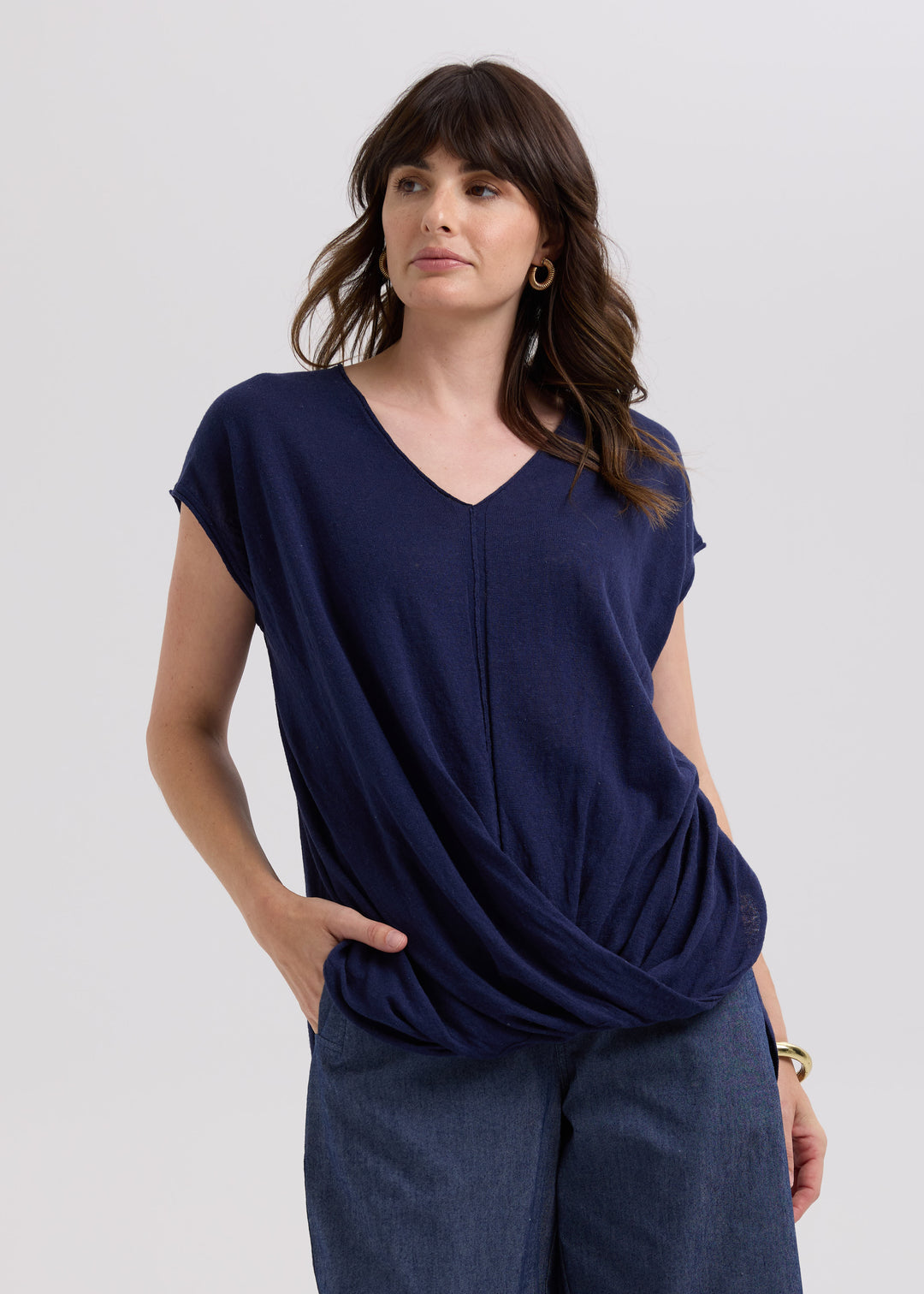 LD&Co Linen Drape Top