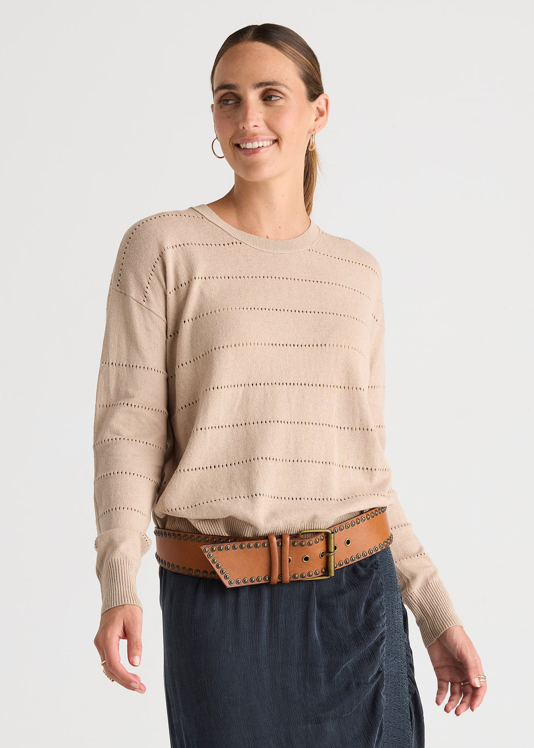LD & Co Textured Linen Jumper