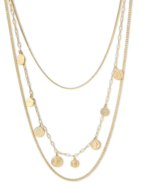Fabuleux Vous 3 Layer Coin Long Necklace