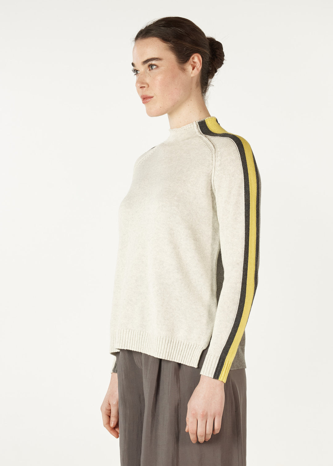 Zaket & Plover Contrast Funnel Neck Jumper