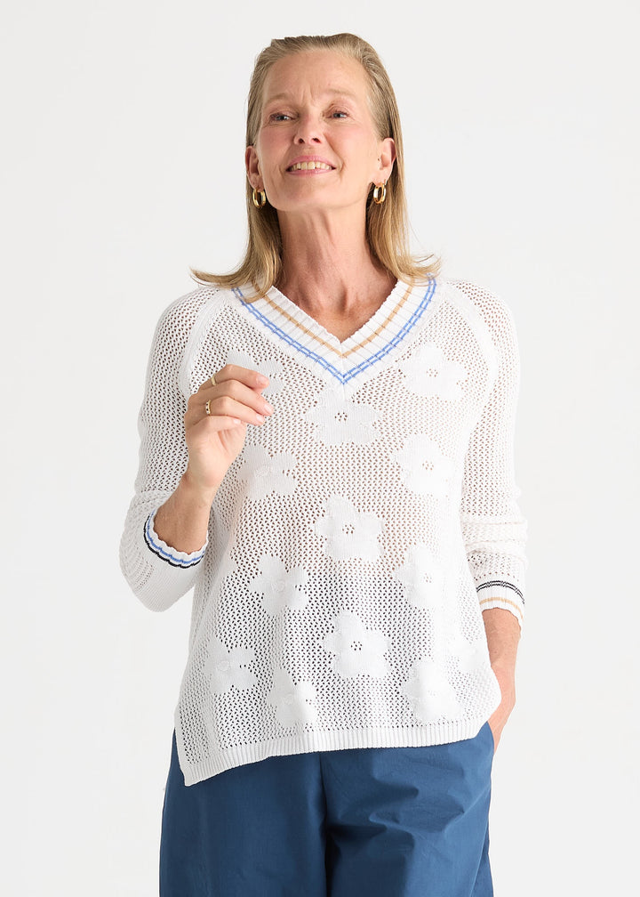 Z&P Floral Pointelle Vee