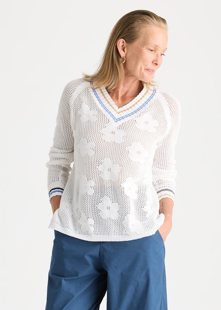 Z&P Floral Pointelle Vee