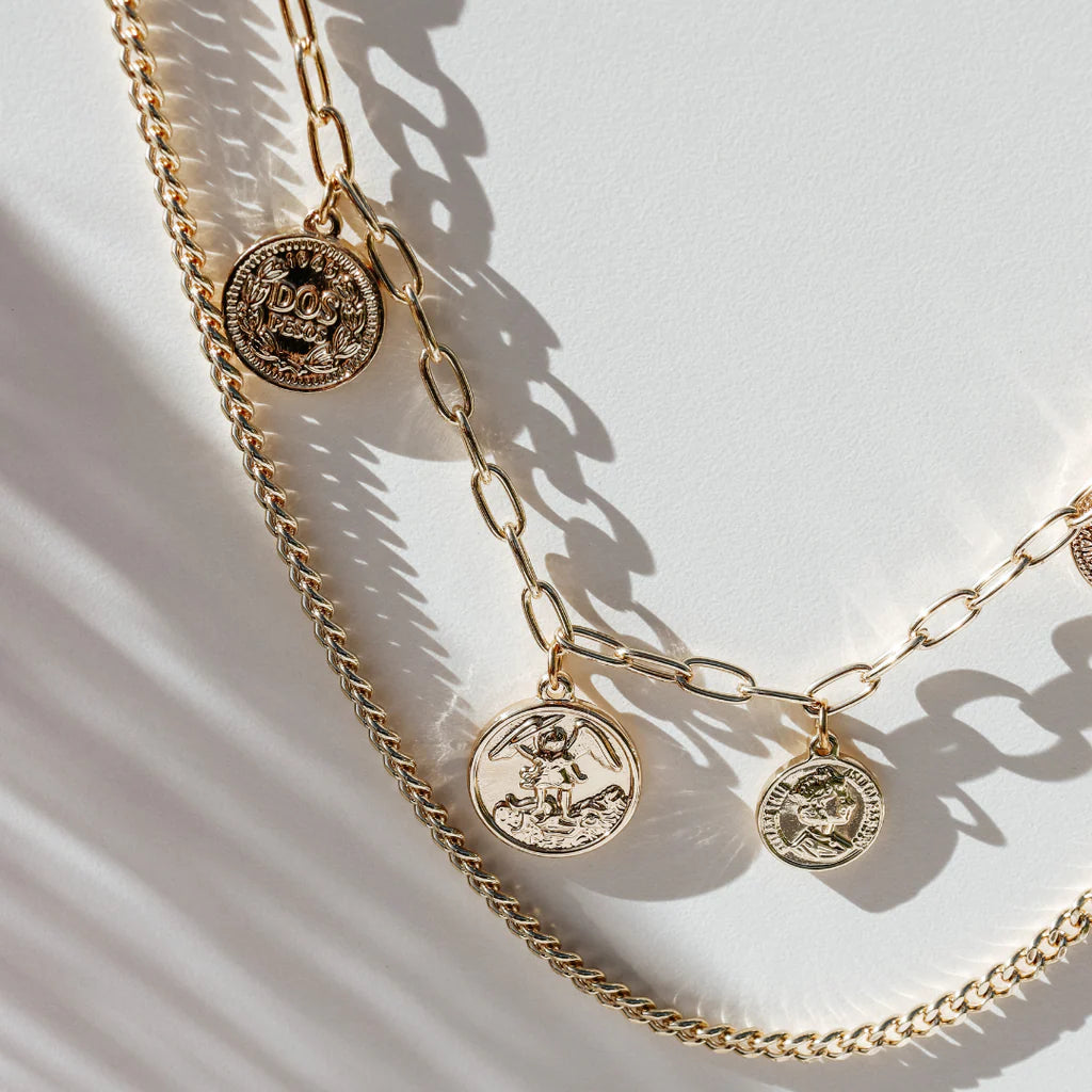 Fabuleux Vous 3 Layer Coin Long Necklace