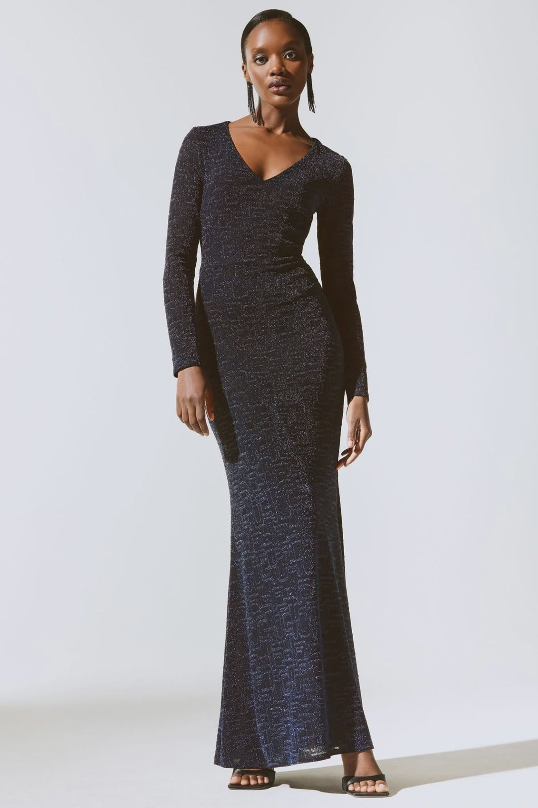 Joseph Ribkoff Metallic Knit Trumpet Gown Modiste Joseph Ribkoff Metallic Knit Trumpet Gown Modiste