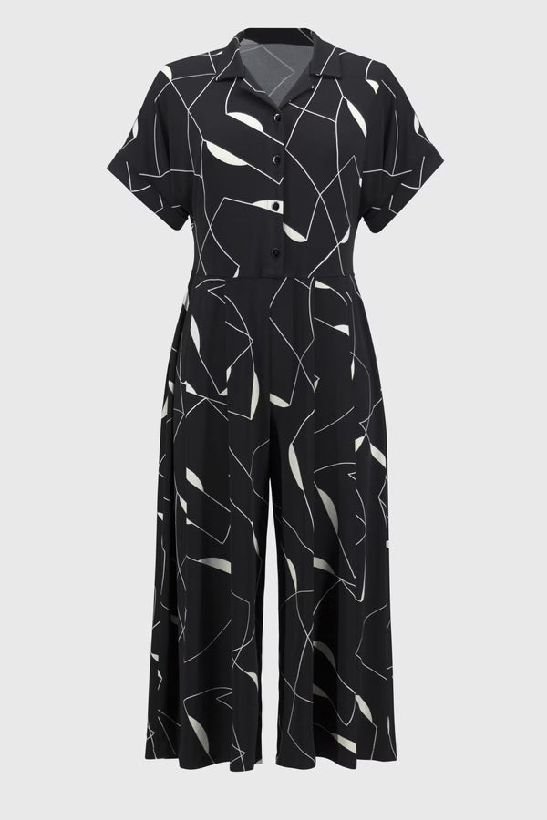 Joseph Ribkoff Cropped Abstract Jumpsuit
